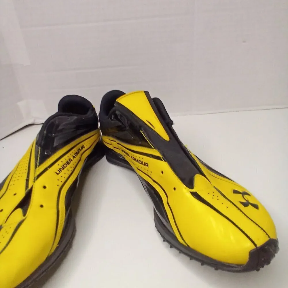 Under Armour Football Cleats Men 11 Scouting Combine Yellow Black No Laces